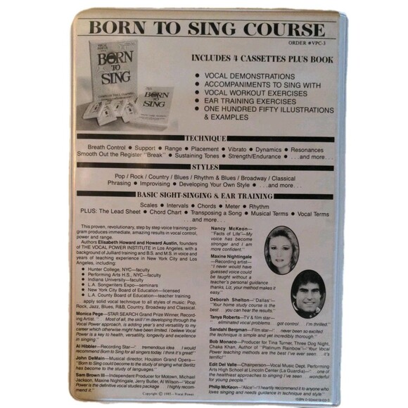Born To Sing Vocal Power Course Complete Voice Training CASSETTE TAPE program - Picture 3 of 3